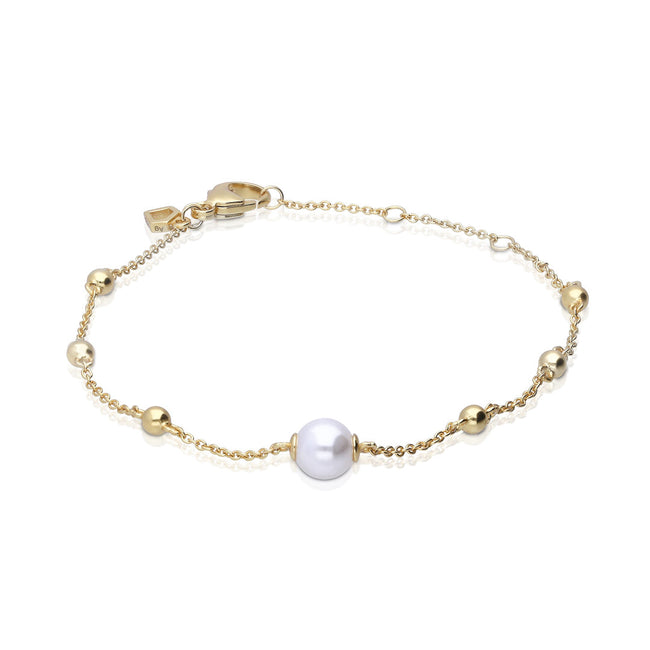 Diamonfire Ball Station Bracelet with Shell Pearl