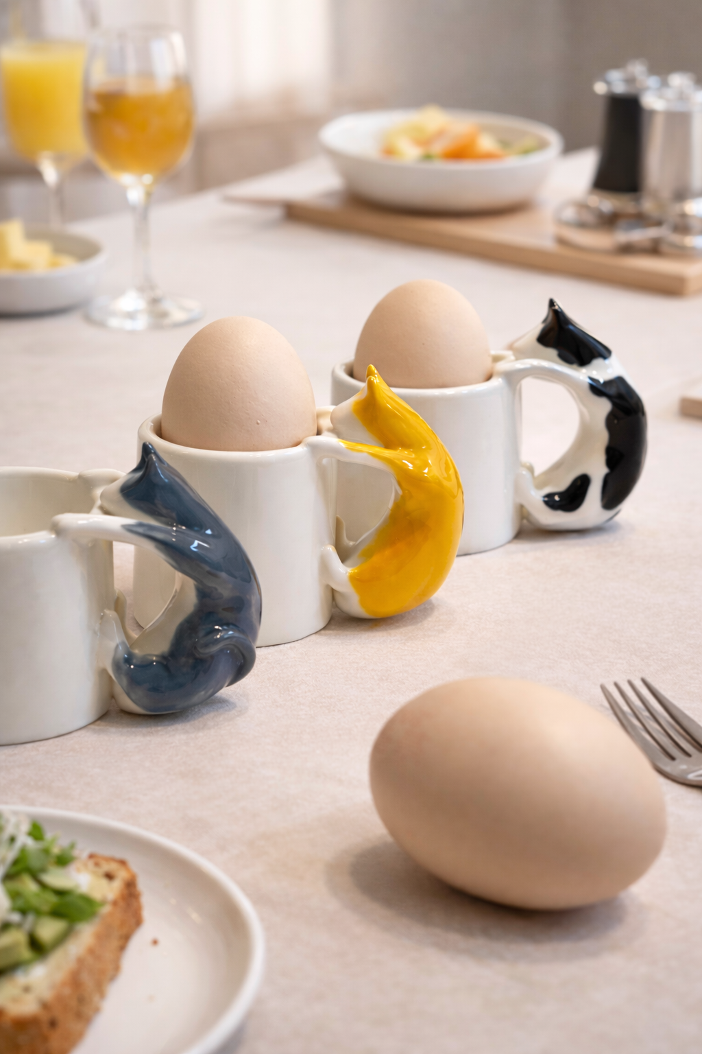 Cat Egg Cup (COW) – A Playful Ceramic Breakfast Object | 4am Product Design