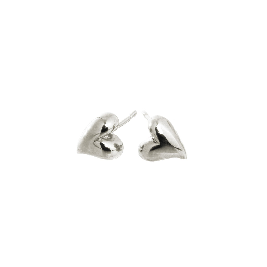 Simply Heart Silver Stud Earrings