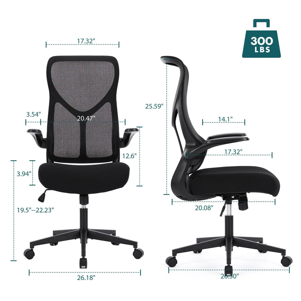 Auraspine Ergonomic Mesh Office Chair with Adjustable Lumbar Support & Breathable Backrest