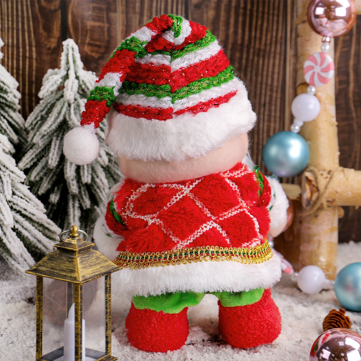 Animierte Musikalische Weihnachtsmann-Weihnachtsdekoration - LED Leuchtende Gehende Figur | Elektrisches Feiertagsornament mit Musik