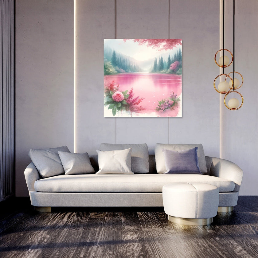 Pink Lake Serenity Canvas