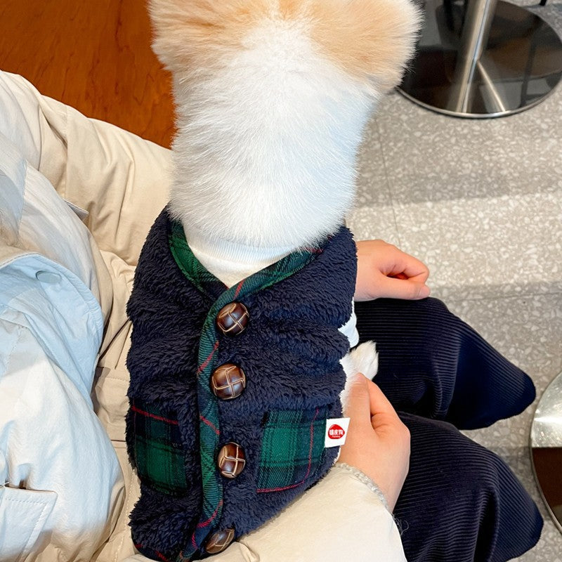 Hundeweihnachts-Zweibein-Weste Pullover Mantel Schal