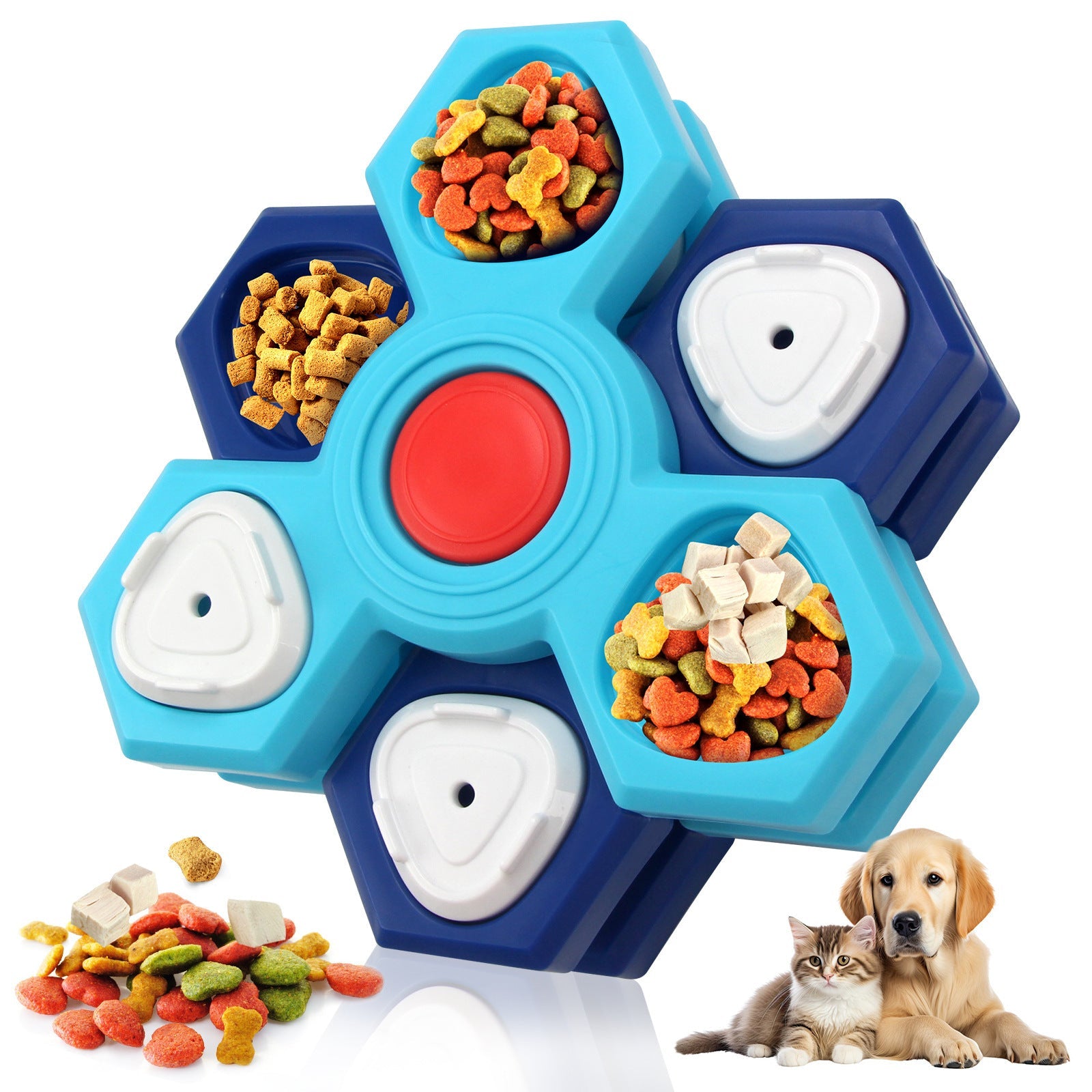 Cuencos para Perros con Rompecabezas de Alimentación Lenta de 4 Capas, Tazón de Comida Lenta para Perros, Antideslizante, Juego Interactivo de Rompecabezas para Perros, Tazón Lento, Productos para Mascotas