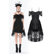Dark in Love Romantic Gothic Lace Layered High-Low Dress