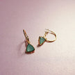 Holly Aqua Gem Charm Gold Hoop Earrings