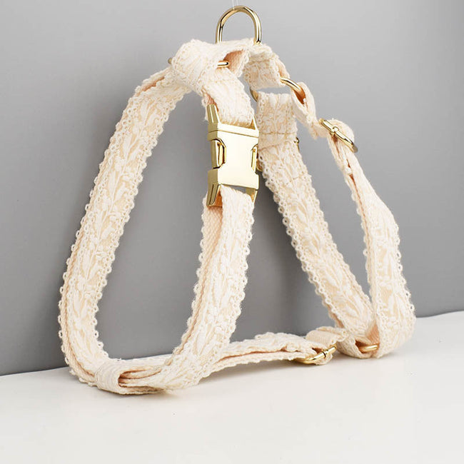 Chaleco de encaje con hojas, exclusivo para bodas, collar para correa de perro transfronteriza, una pieza, letras para pelo, botón de cambio