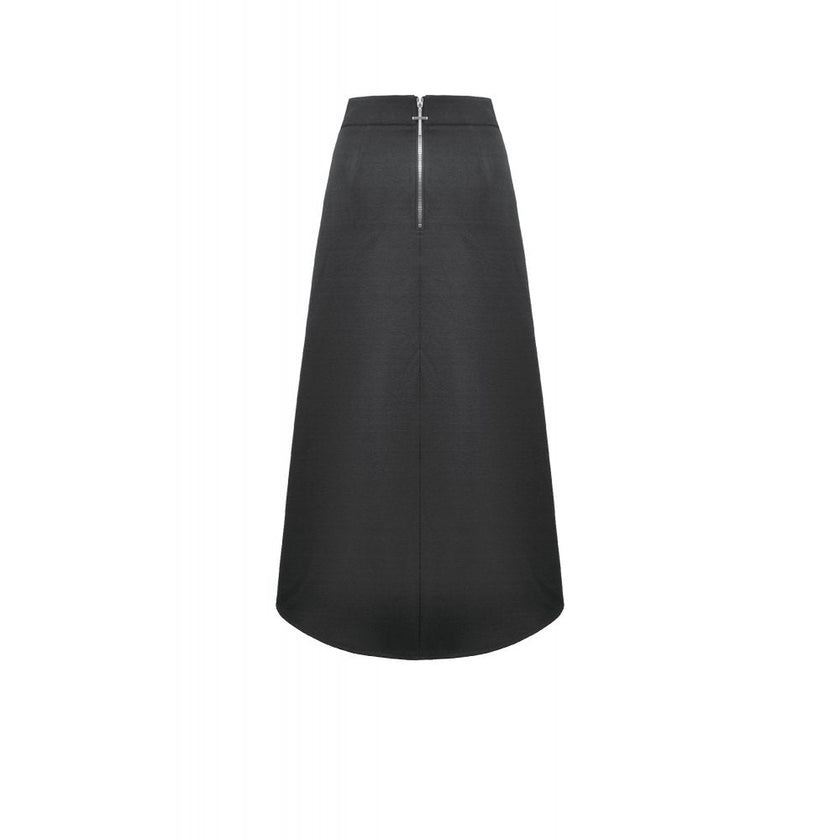 Dark in Love Punk Layered Pocket Cutout Belted Long Skirt