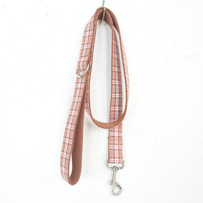 Pet leash, comfortable personality plaid dog chain