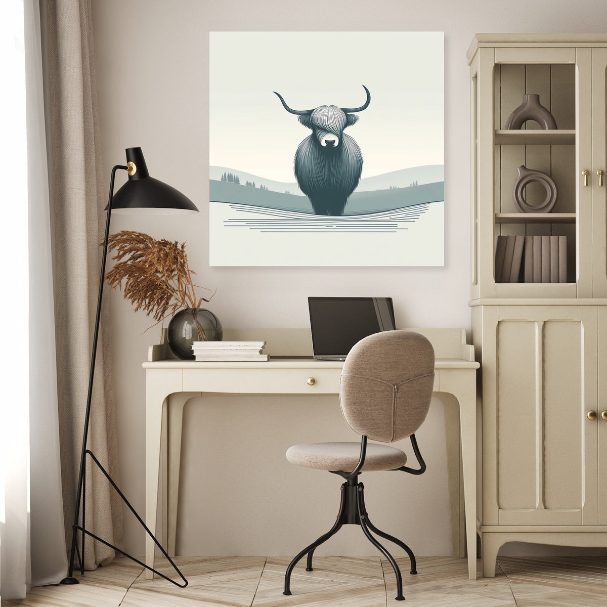 Serene Highland Cow Canvas