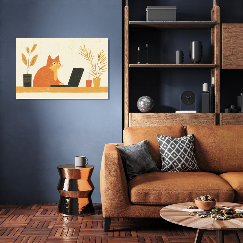 Feline Work Canvas