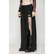 Dark in Love Phoenix Black Slit Metal Long Skirt