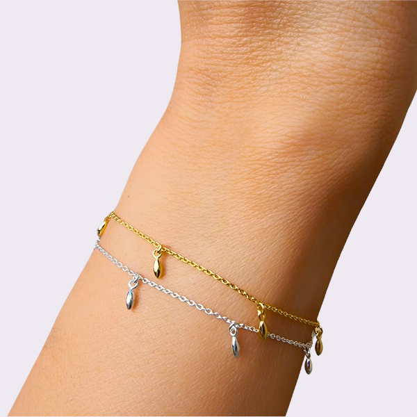 Reiskornkette Silbernes Bettelarmband