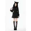 Dark in Love Cat-Ear Faux Fur Trim Gothic Coat