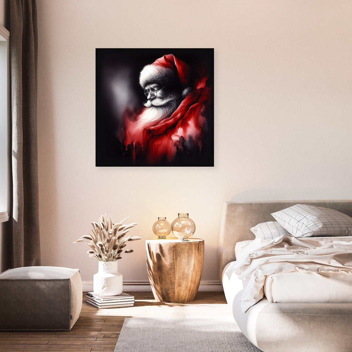 Santa's Melancholy Christmas Canvas