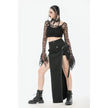 Dark in Love Morana Mesh Crochet Knit Bell Sleeve Crop Top