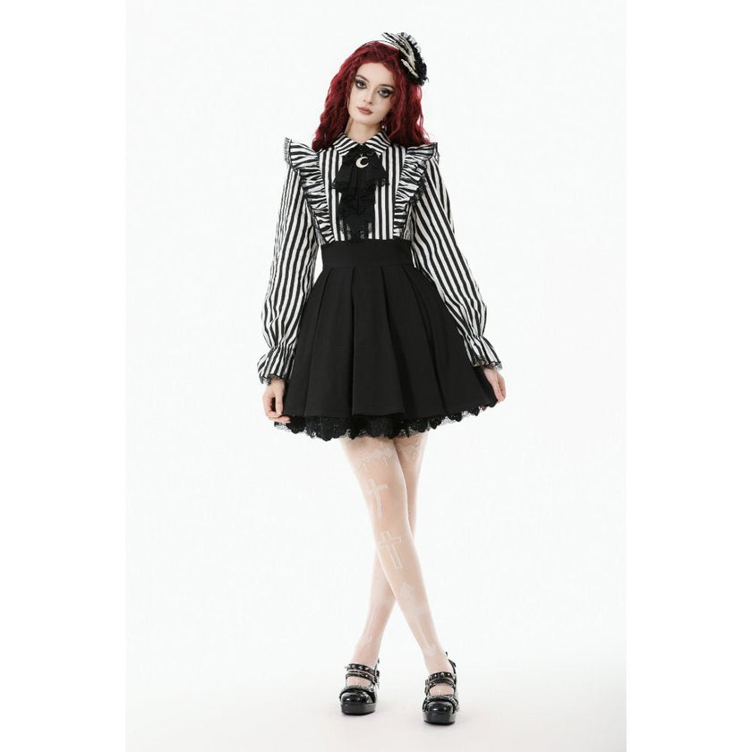 Dark in Love Striped Ruffle Gothic Lolita Dress