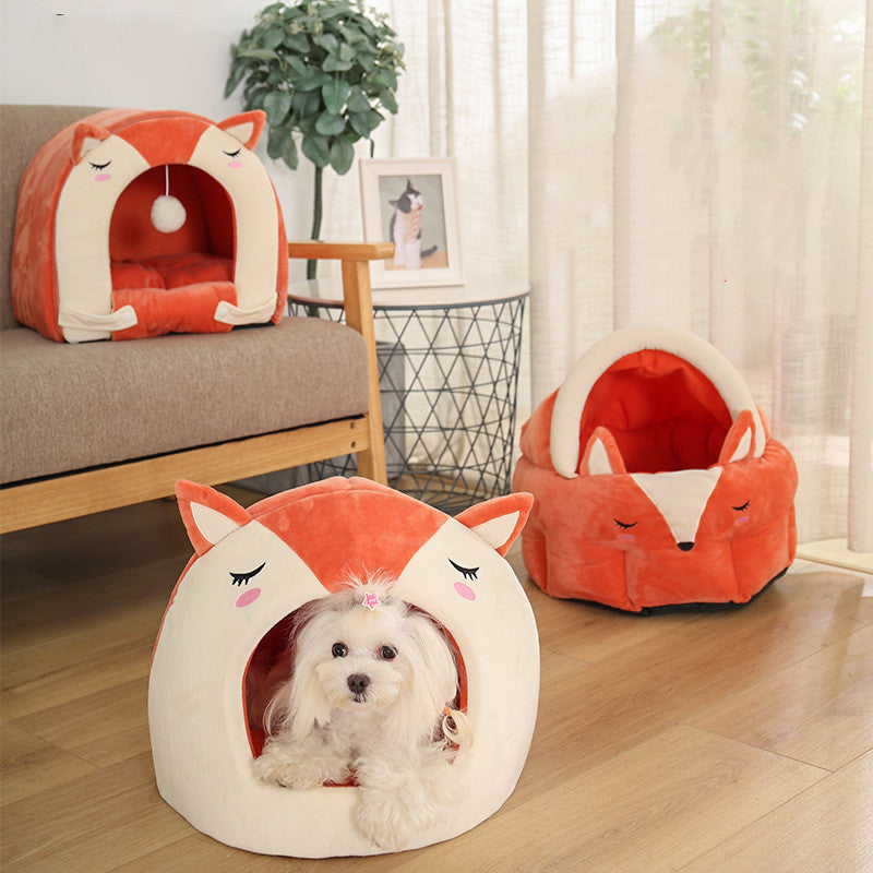 Removable And Washable Pet Nest With Funny Cat Ball