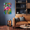 Geometric Flamingo Canvas