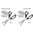 Tijeras de sastre con dientes de perro triangulares, dentadas, de encaje hecho a mano, para corte de ondas en forma de arco