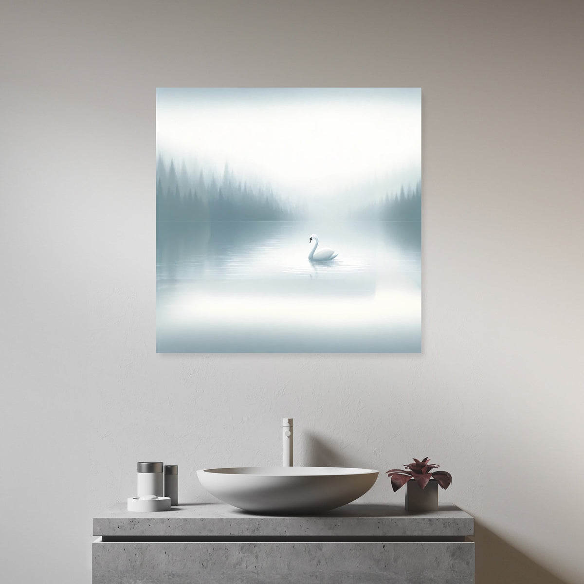 Serene Swan Lake Canvas