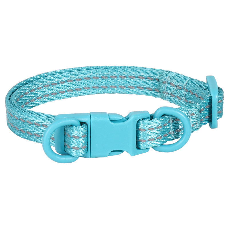Collar Reflectante para Perro con Hebilla de Liberación Anillo Doble en D y Cincha