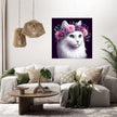 Floral Crown Cat Canvas