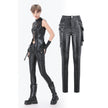 Dark in Love Punk Leather-Look Strap Detail Trousers