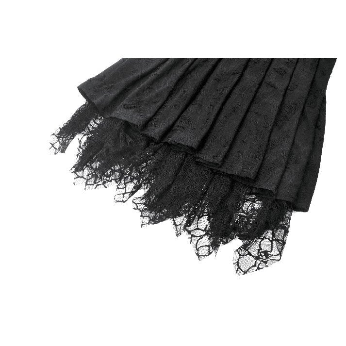 Dark in Love Mortalis Lace-Up Goth Dress in Black