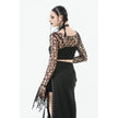 Dark in Love Morana Mesh Crochet Knit Bell Sleeve Crop Top