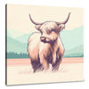 Pastel Highland Cow Minimalism Canvas