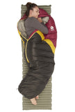 Sierra Designs Damen Nitro 20°F (-7°C) 800-Fill DriDaunenschlafsack - Regular - Sangria/Gelb/Torf