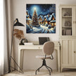 Winter's Melancholy Village Canvas