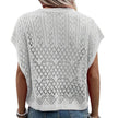 Knitted Hollow-out Crew-neck Pullover Bikini Swimsuit Dress Sun-protective Top