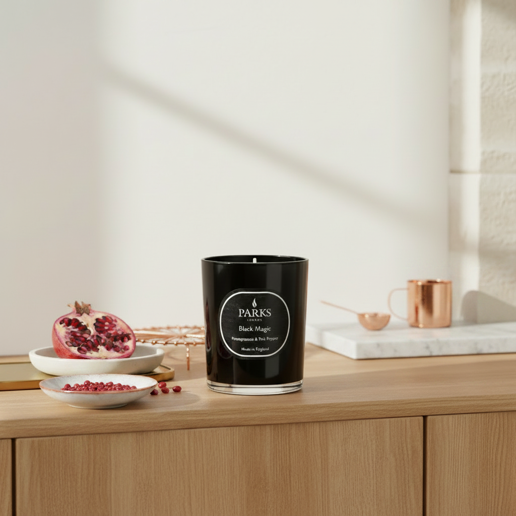 GRANATAPFEL & ROSA PFEFFER DUFTKERZE 180G