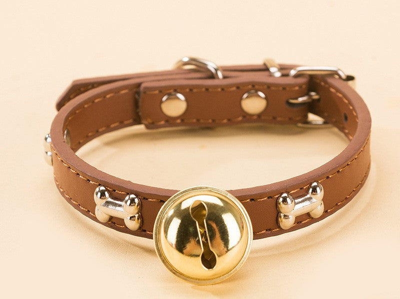 Neues Haustier-Halsband mit Pfotenabdruck, Knochen und Legierungsglocke