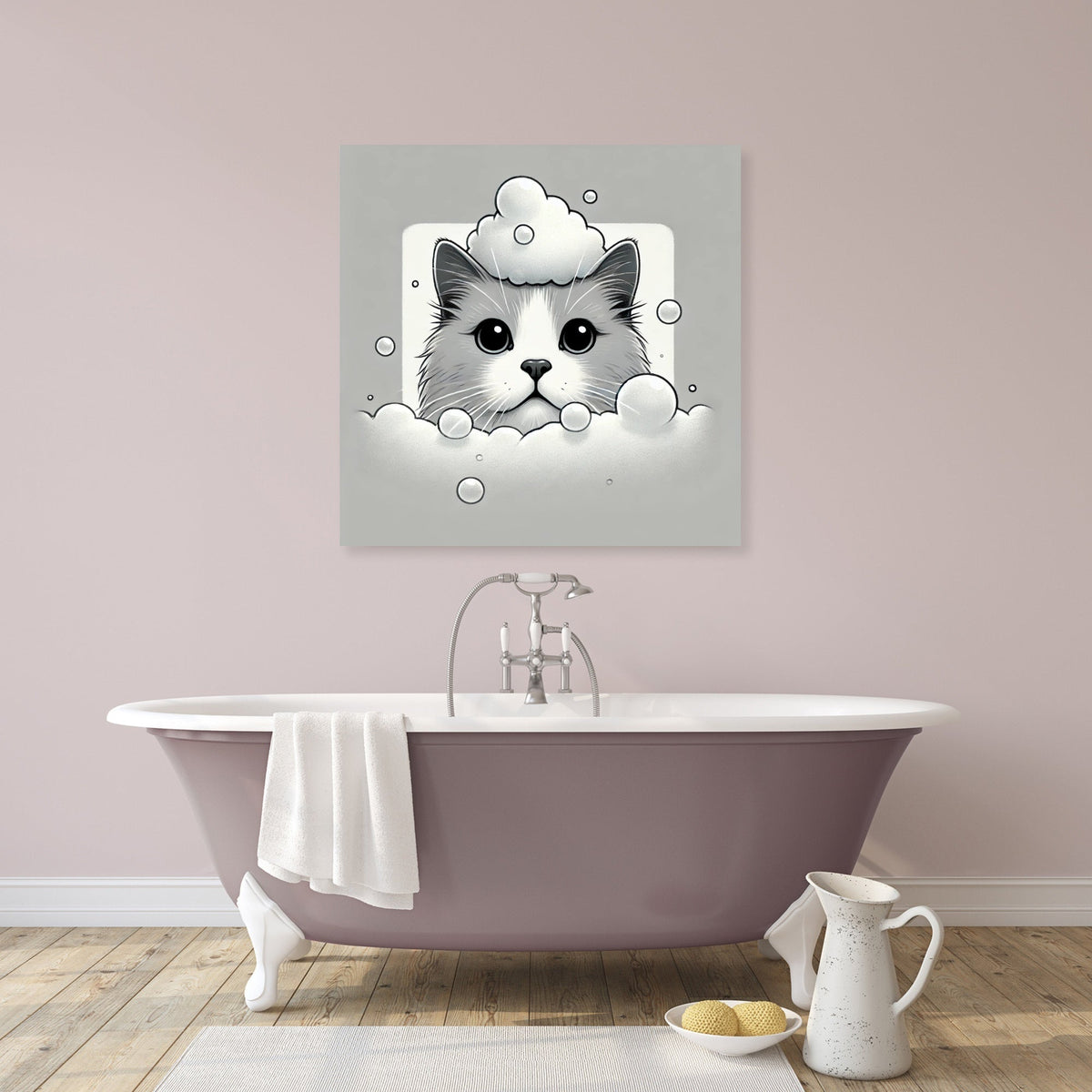 Frothy Crown Cat Canvas