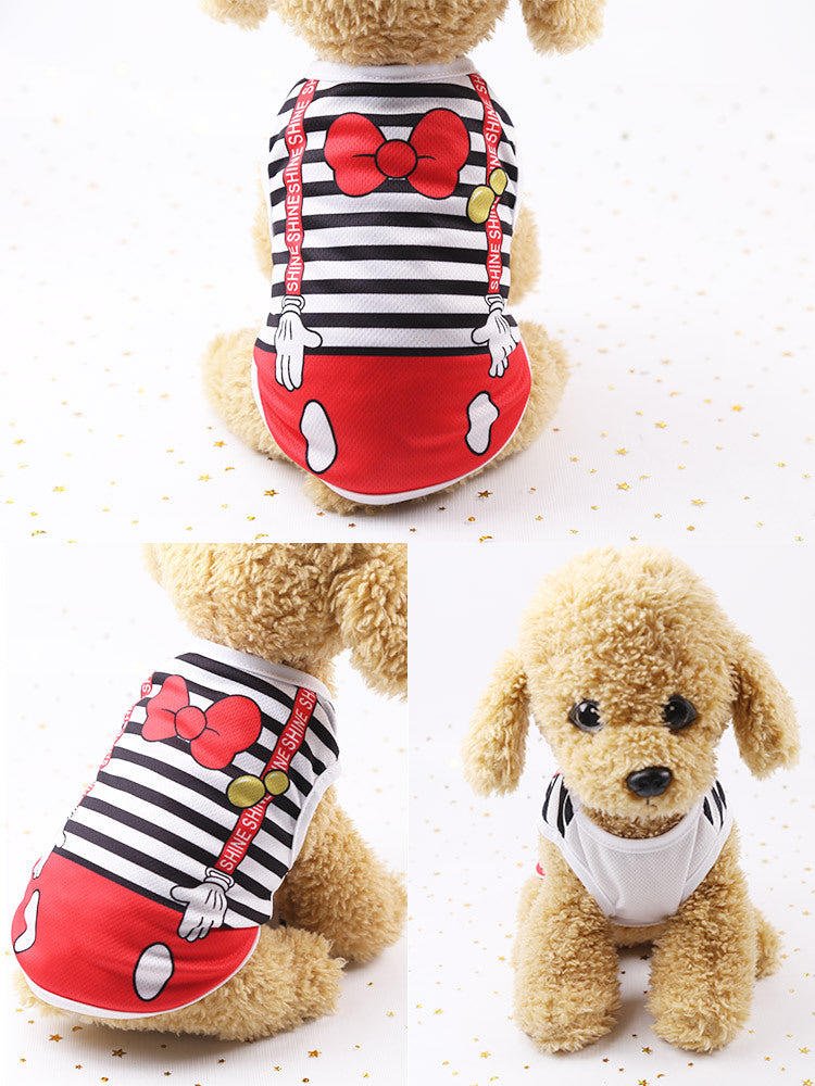 Ropa de verano fina con dibujos animados para mascotas