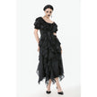 Dark in Love Seraphina Ruched Puff Sleeve Corset Top in Black
