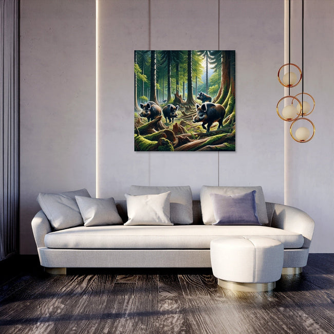Woodland Boars Canvas