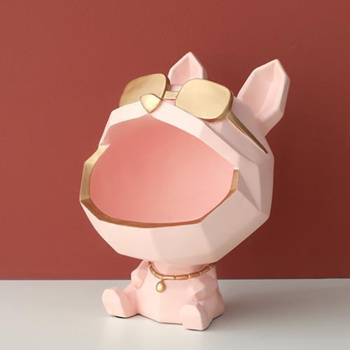 Genial figura de perro, caja de almacenamiento con perro de boca grande, decoración del hogar