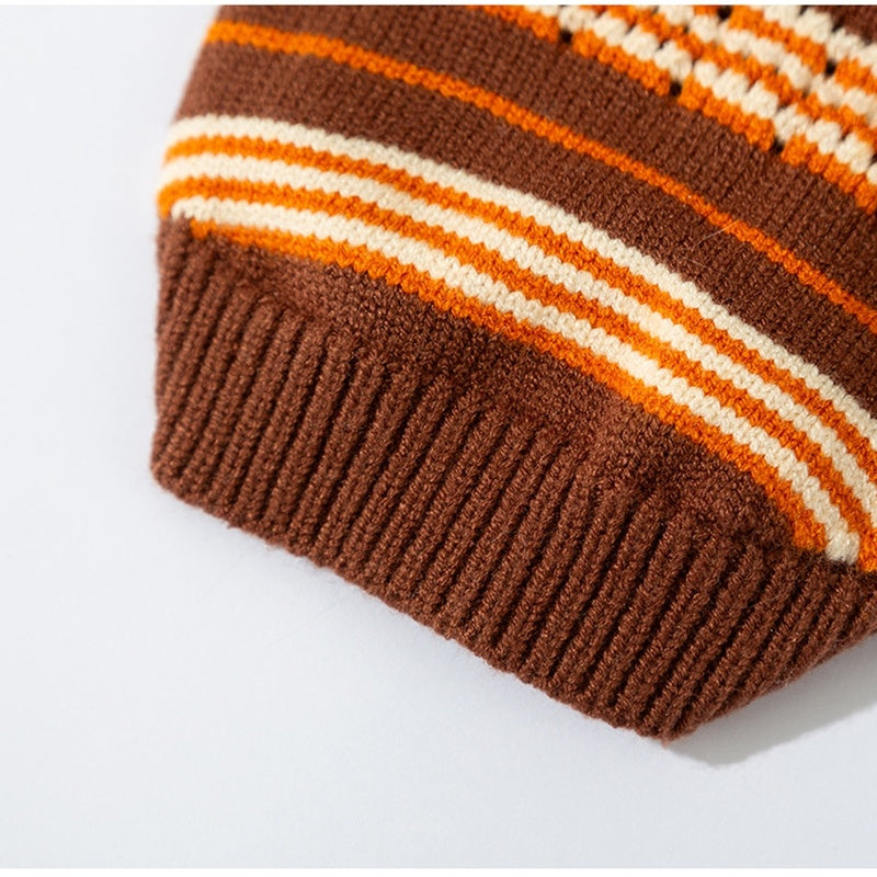 Cat Sweaters, Cold Weather Dog Striped Pullover, Warm Knitted Pet Clothes In Winter