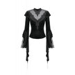Dark in Love Gothic Velvet Lace High-Neck Top