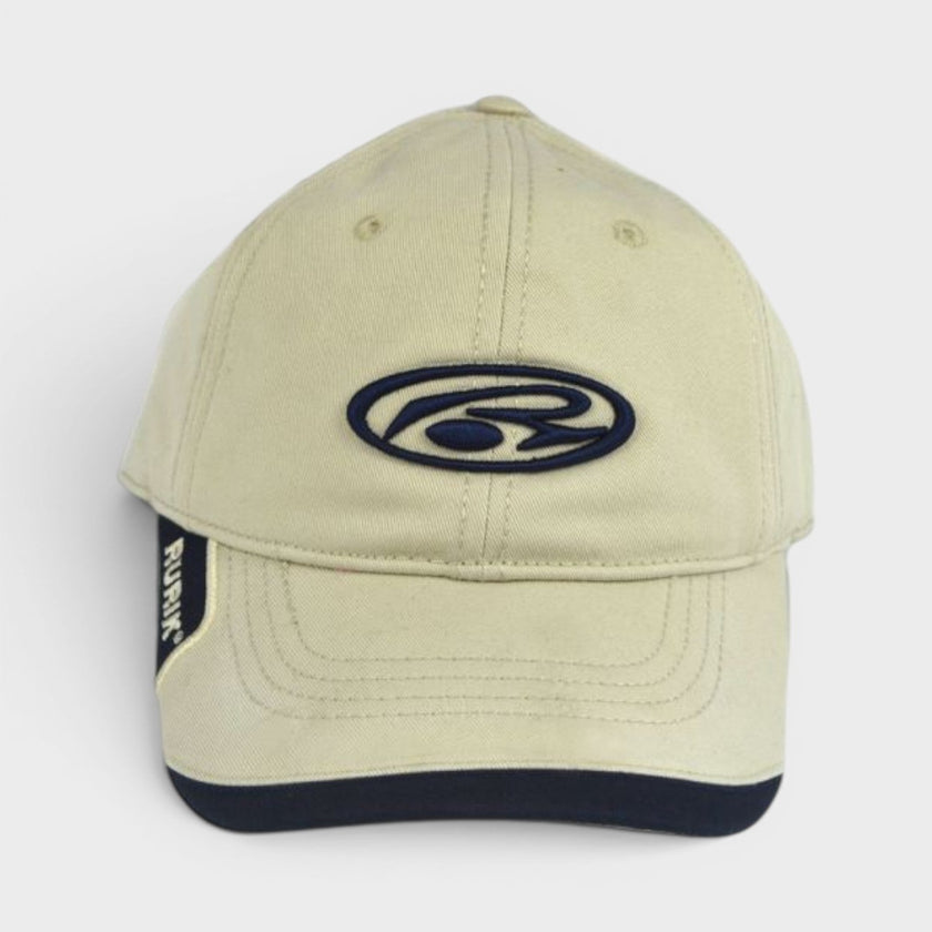 Cotton Baseball Cap Beige Navy