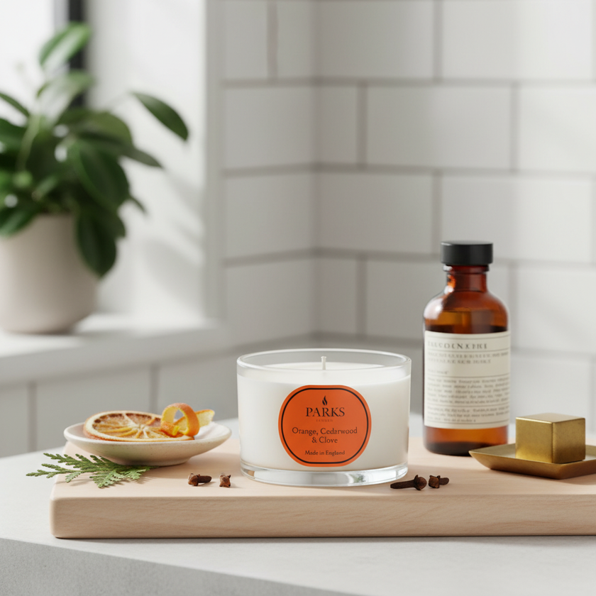 ORANGE, ZEDERNHOLZ & GEWÜRZNELKE KERZE 70G