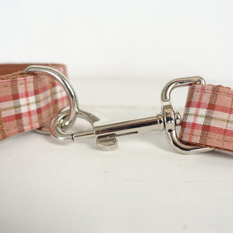 Pet leash, comfortable personality plaid dog chain