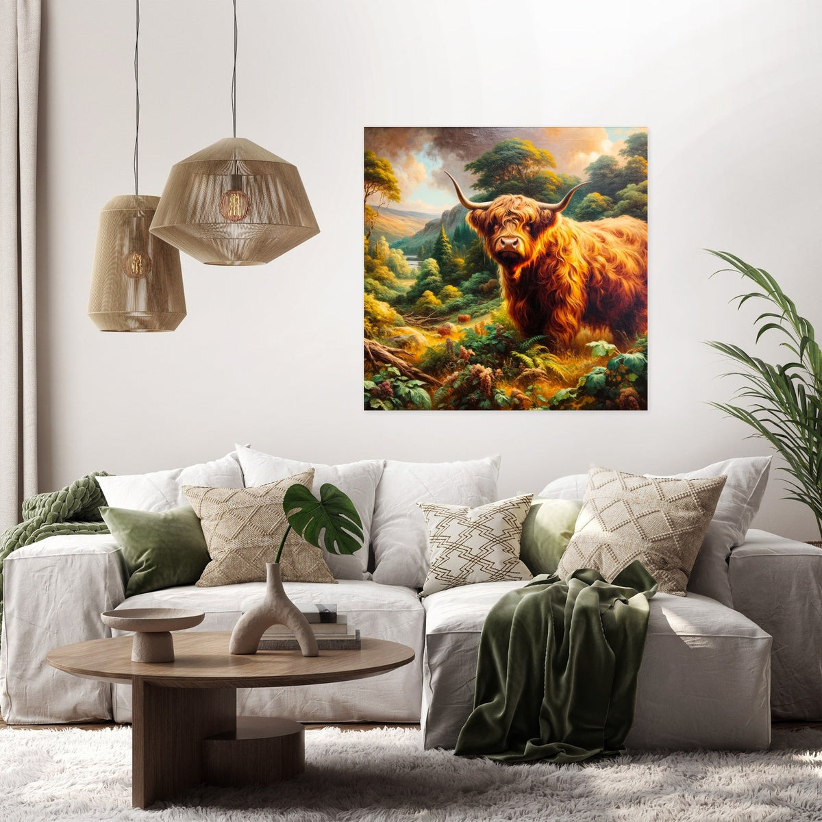 Victorian Highland Cow Majesty Canvas