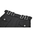 Dark in Love Punk Layered Pocket Cutout Belted Long Skirt