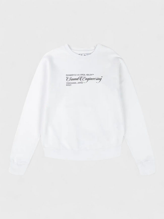 Off-White x Pioneer Sound Engineering Arrow Crewneck White