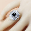 Garnet Cubic Zirconia Earrings Pendant Necklace Bracelet Ring Gift 4 PCs Set